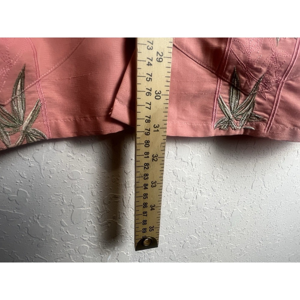 Vintage Bamboo Cay Embroidered Shirt Mens Large Hawaiian 4 Pockets Bamboo Cruise - Picture 5 of 7